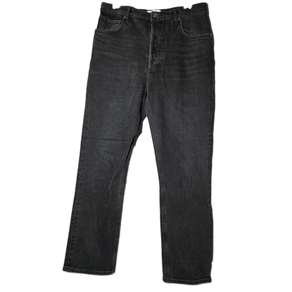 Agolde Straight Jeans Black Button Fly Riley  Size 29x26 Stretch